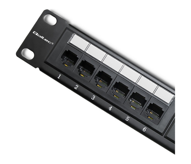 Qoltec Patch panel RACK 24 porty kat.5E UTP czarny - 1329996 - zdjęcie 3